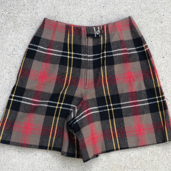 Vintage 60’s wool plaid shorts Bobbie Brooks mod twiggy college prep - Picture 3 of 6
